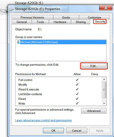 Kích chọn nút Advanced