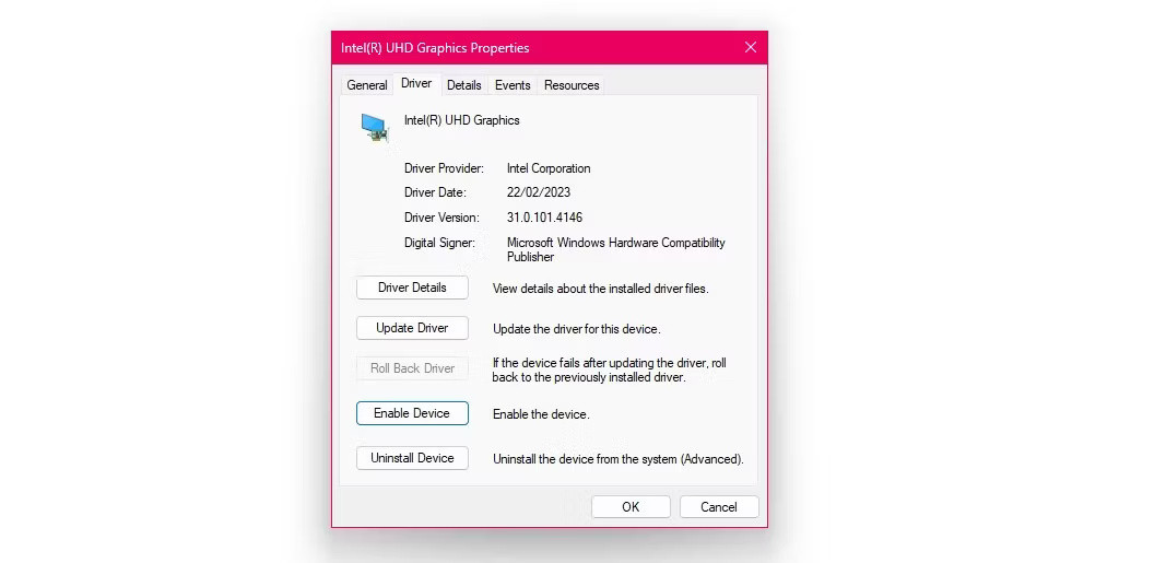 Kích hoạt card đồ họa từ Device Manager.