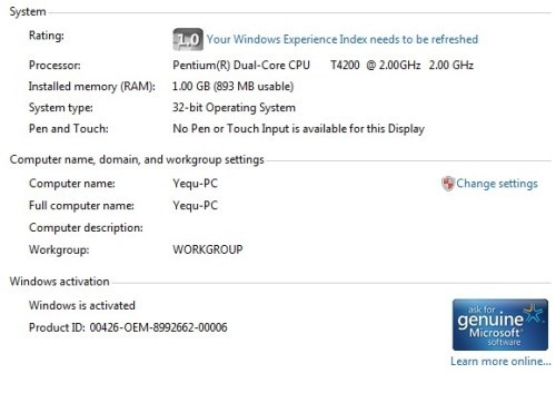 kiểm tra cấu hình máy tính