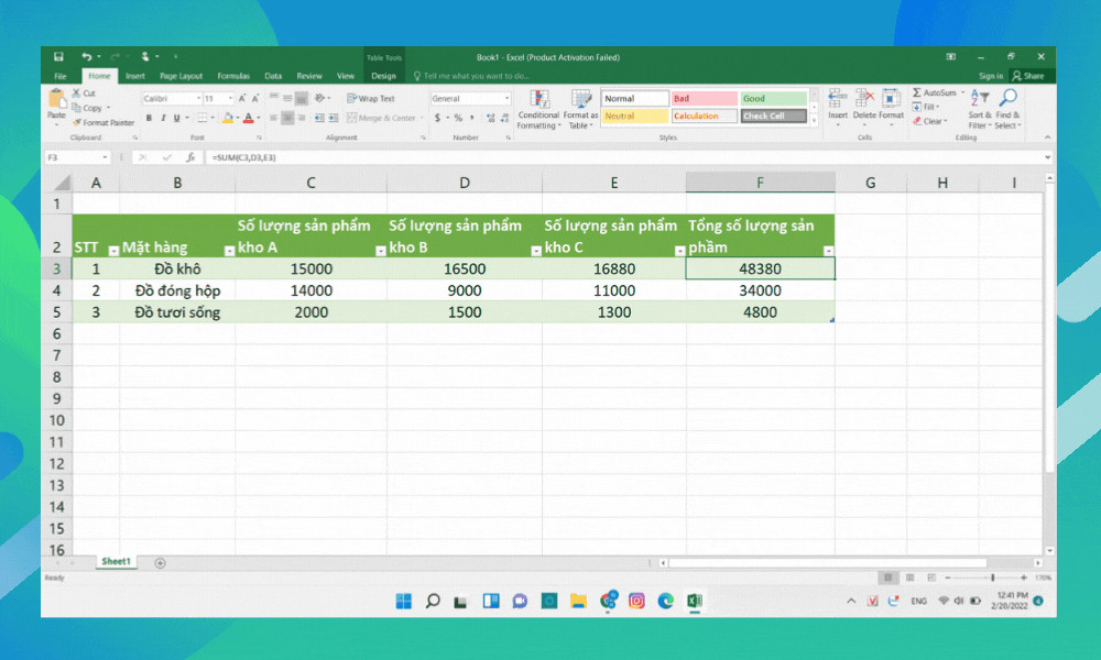 Lỗi #REF! do cột bị xóa