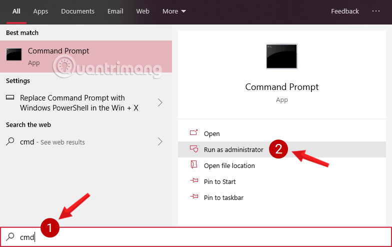 Mở Command Prompt trong Windows 10