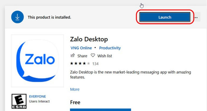 Mở ứng dụng Zalo