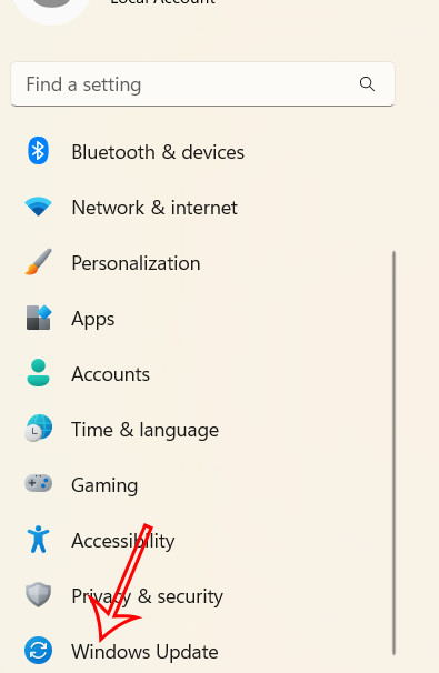 Mục Cập nhật Windows