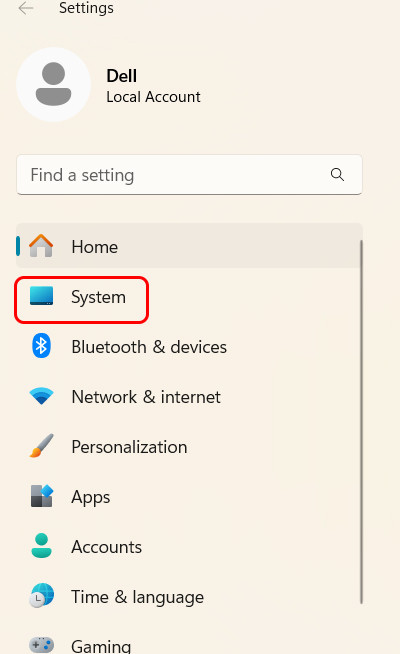 Mục Hệ thống trong Cài đặt Windows 11