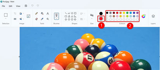 Nhấp vào "Color 2"