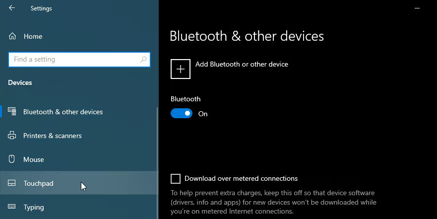 Nhấp vào Touchpad