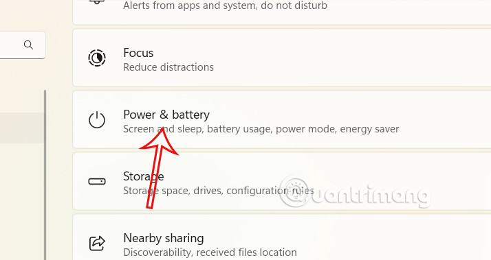 Power &amp; battery Windows 11
