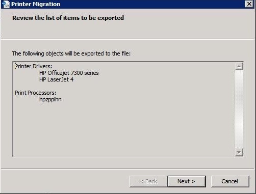 Printer Migration Wizard