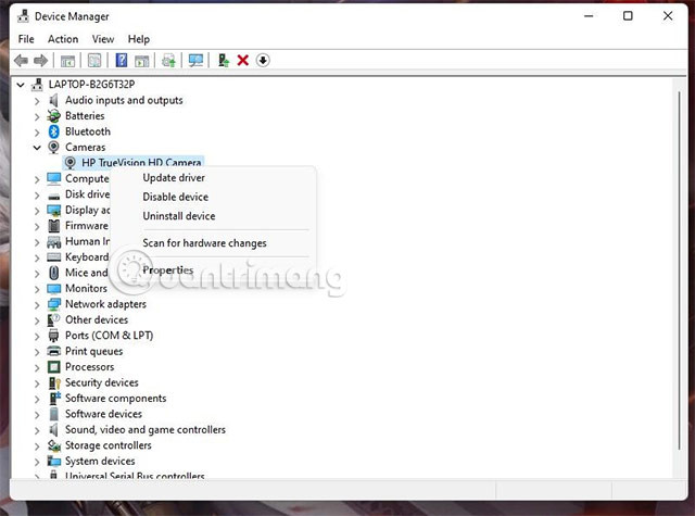 Cách mở camera trên laptop Windows 7/8/10/11 5 Quản lý Camera
