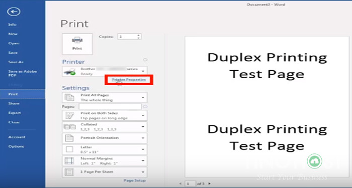 Setup in 2 mặt Brother