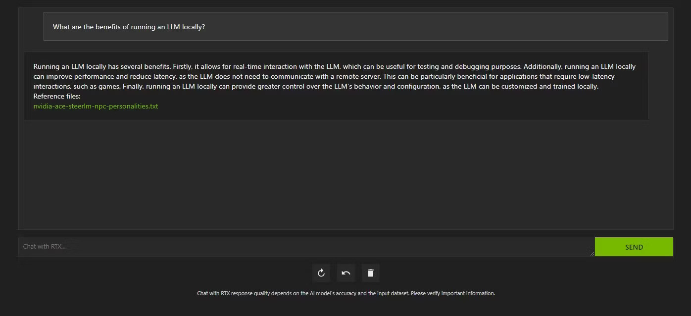 Sử dụng Chat with RTX như một chatbot thông thường