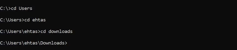 Sử dụng lệnh 'cd' hai lần để truy cập thư mục mong muốn.