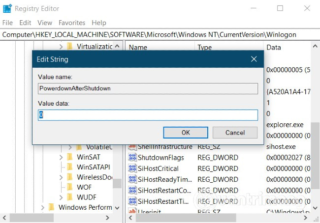 Sửa đổi Registry