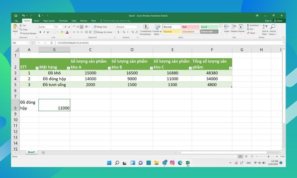 Sửa lỗi bằng cách chỉnh sửa số cột