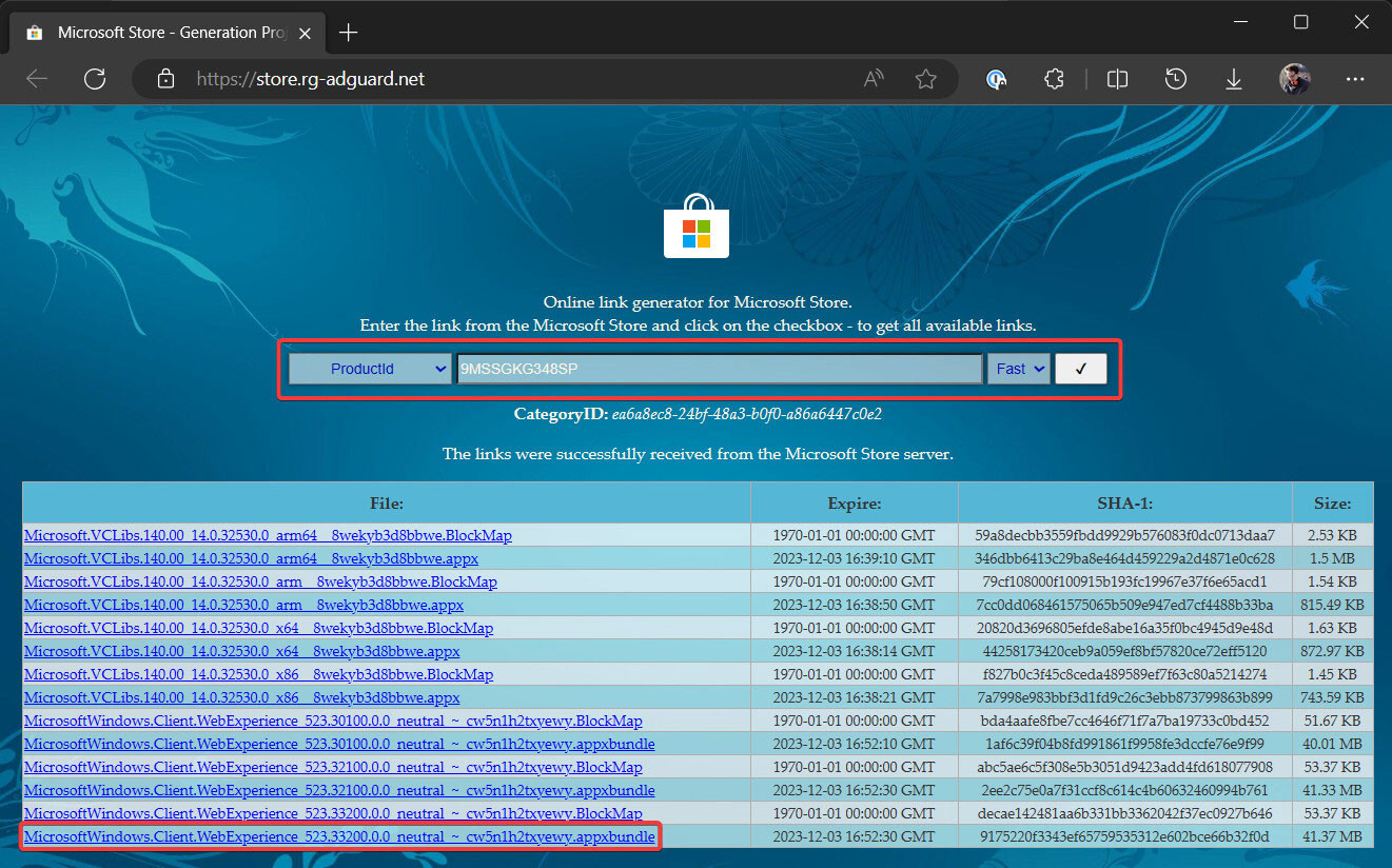Tải gói dữ liệu Windows 11