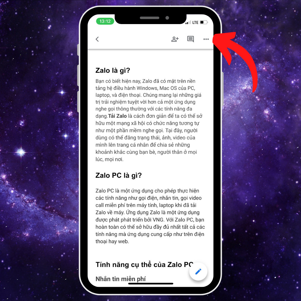 Thao tác trên điện thoại
