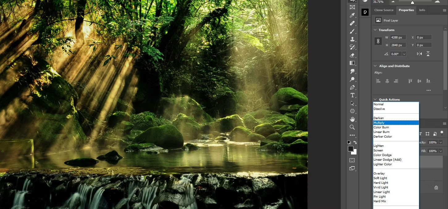 Thay đổi Blend Mode thành Multiply