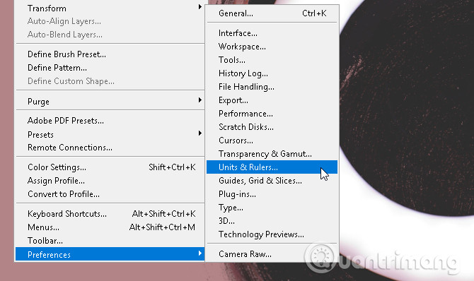 Thay đổi đơn vị thành pixel
