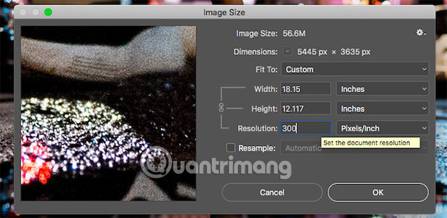 Thay đổi DPI trong Photoshop