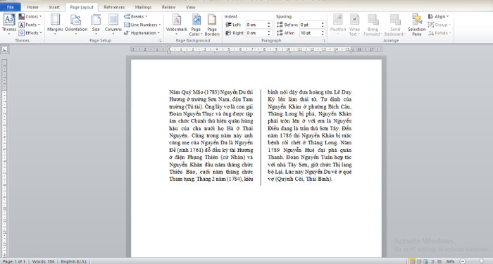 Thêm đường kẻ giữa cột