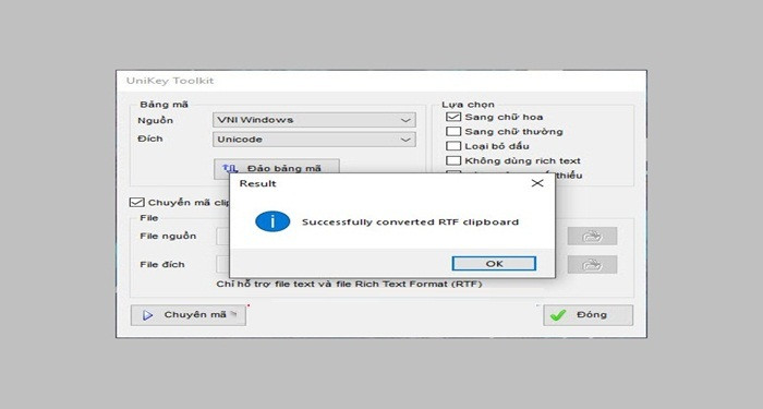 Thông Báo Chuyển Đổi Thành Công