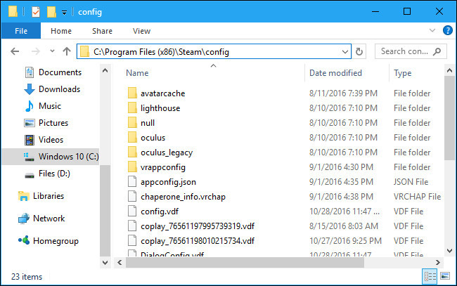 Thư mục Program của từng ứng dụng