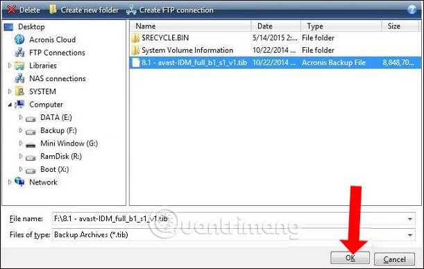 Tìm file ghost .tib