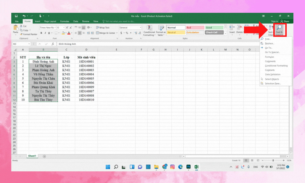 Tìm &amp; Thay thế - bước 2