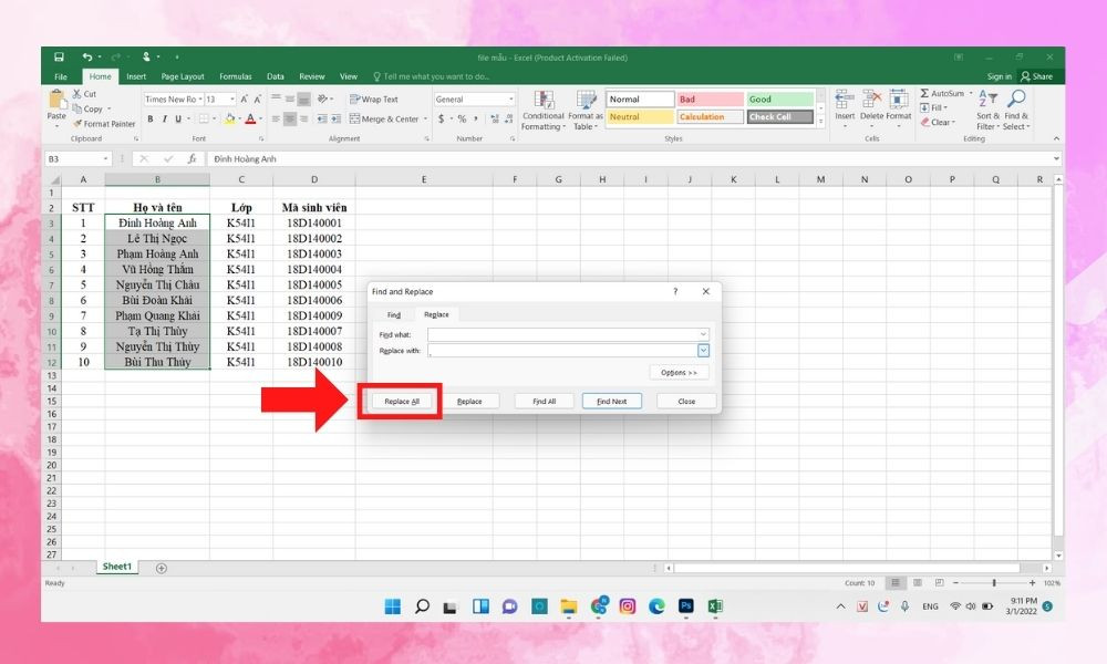 Tìm &amp; Thay thế - bước 4