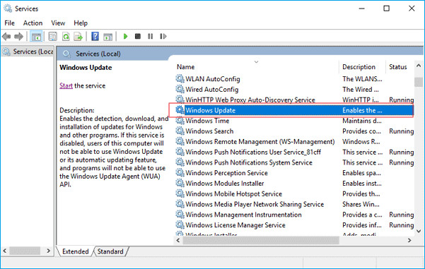 Vô hiệu hóa dịch vụ cập nhật Windows